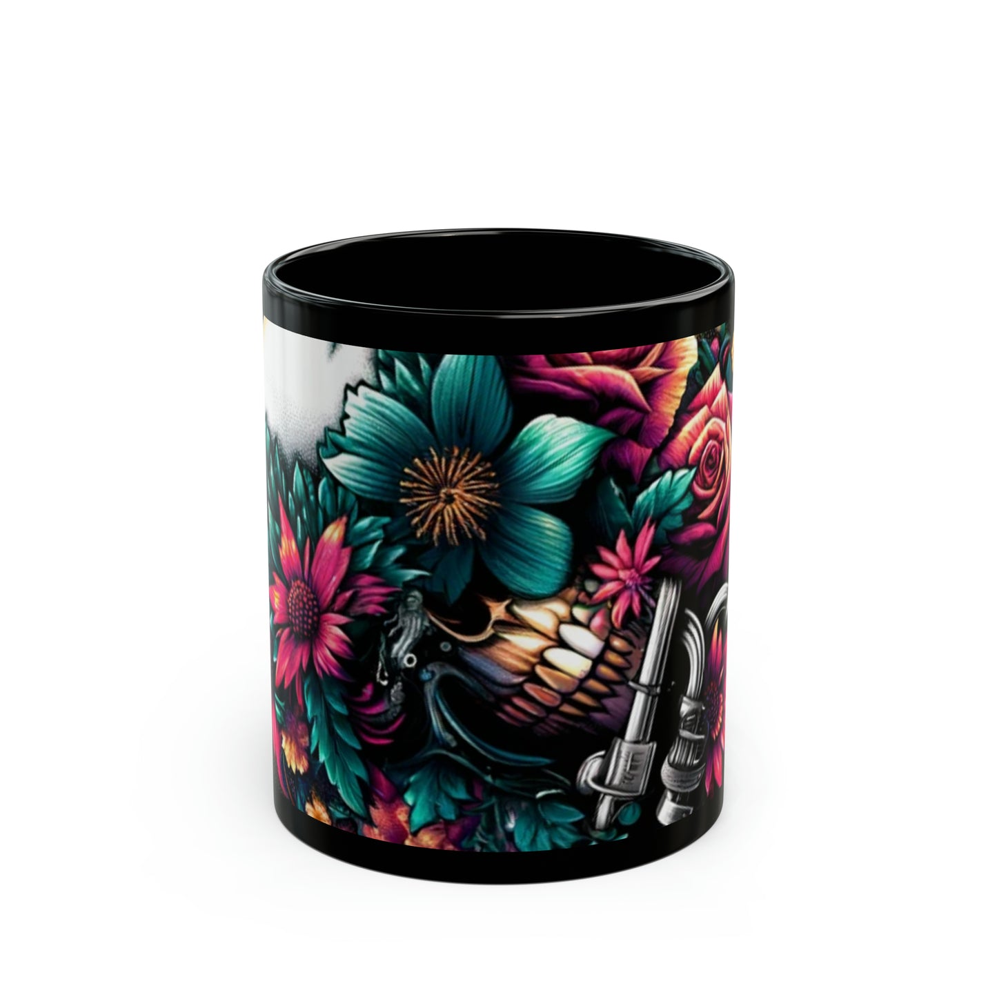 Skull and Flowers Coffee Mug (11oz or 15oz)