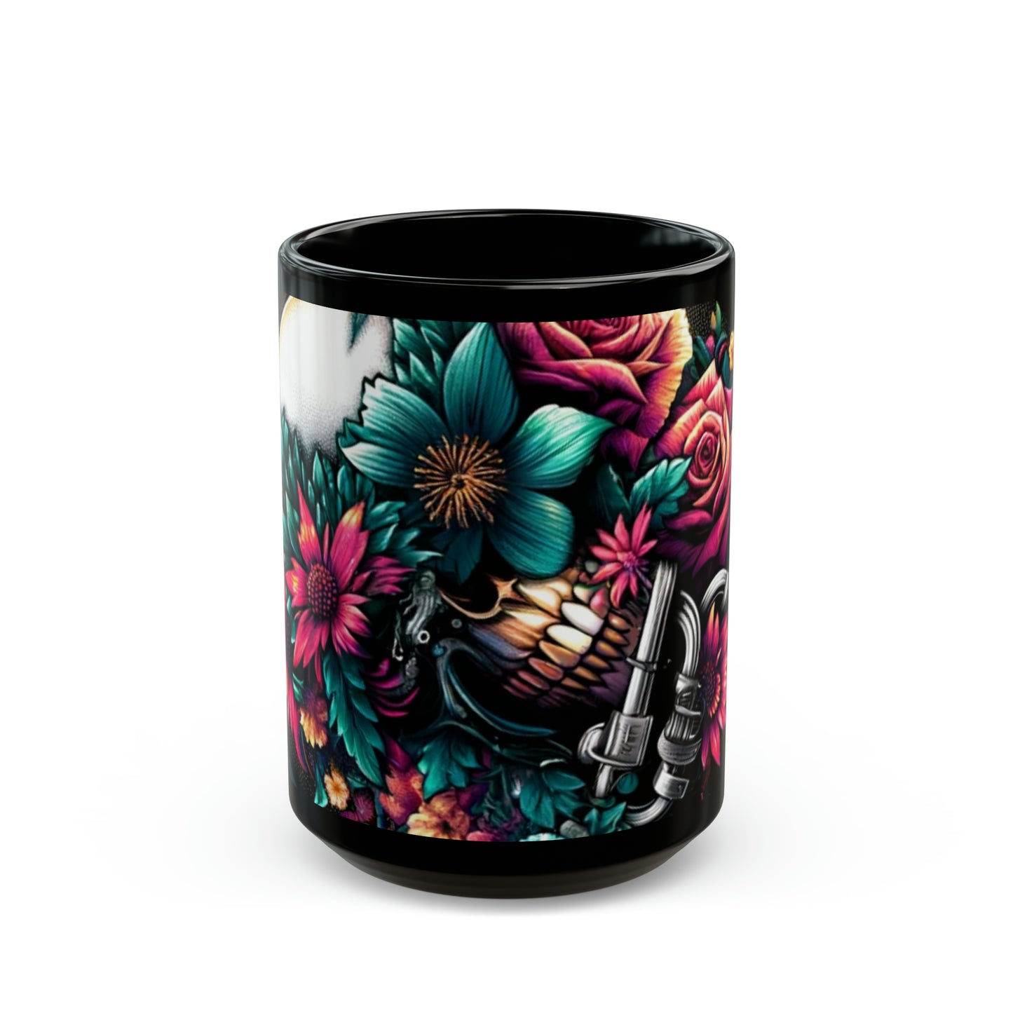 Skull and Flowers Coffee Mug (11oz or 15oz)