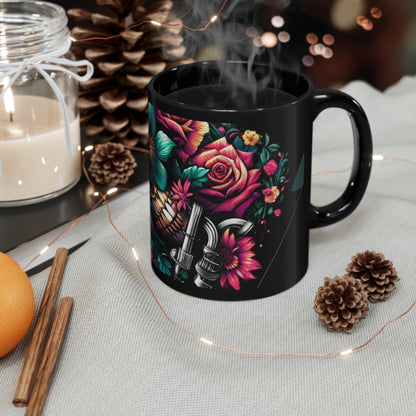 Skull and Flowers Coffee Mug (11oz or 15oz)