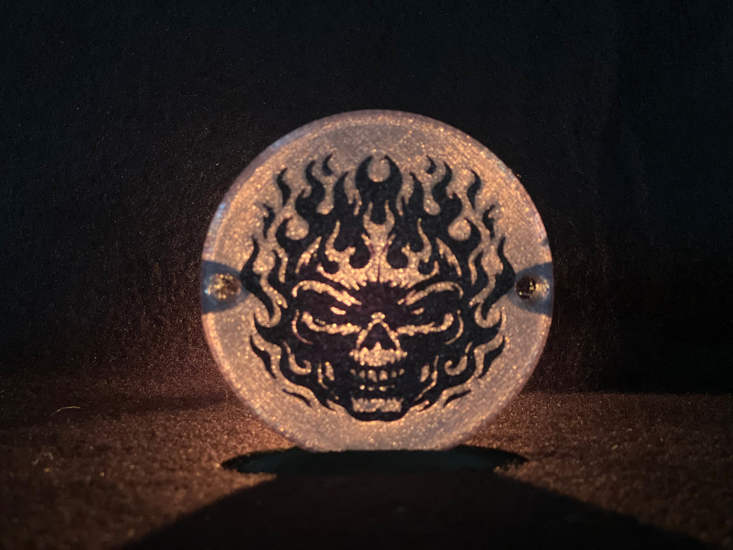 "Flaming Skull" Flat Style Lens/Turn Signal Covers