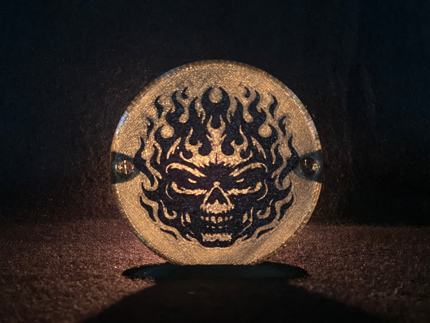 "Flaming Skull" Flat Style Lens/Turn Signal Covers