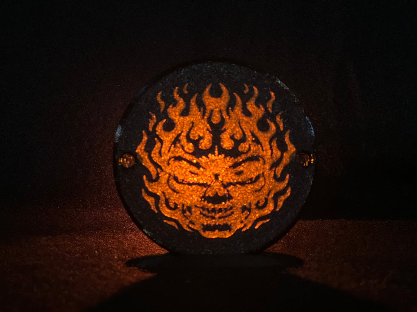 "Flaming Skull" Flat Style Lens/Turn Signal Covers