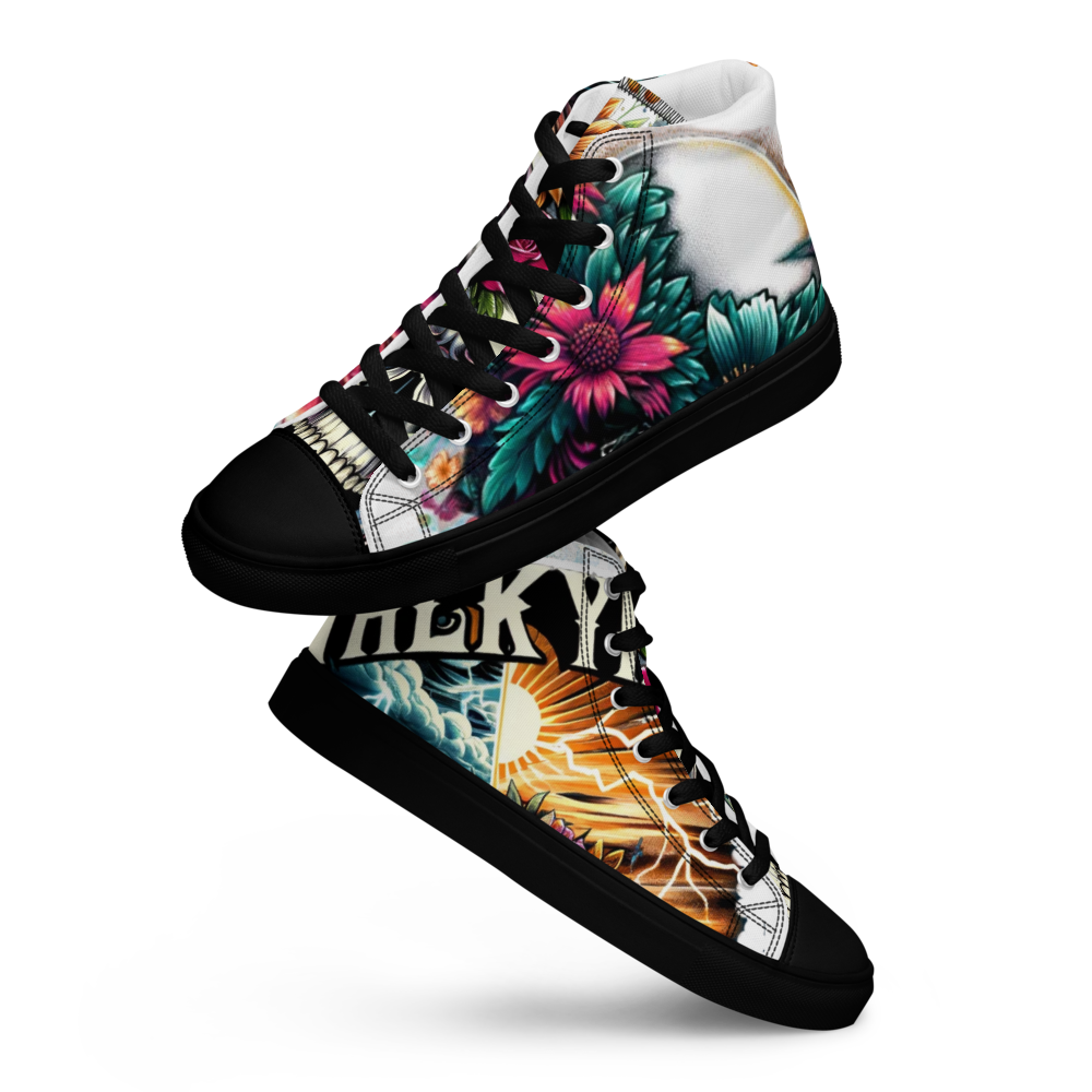 Bare Knuckle Biker Women’s high top canvas shoes